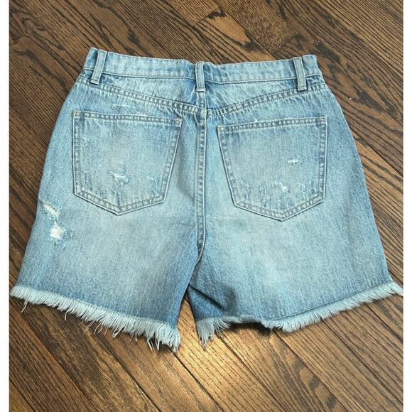 Pistola Womens Denim Jean Shorts Sz 27 Blue Button Fly High Rise Distressed NWOT - Picture 8 of 8